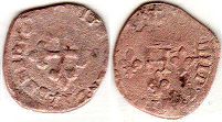 монета Франция лиард 1594