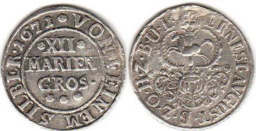 монета Оснабрюк 12 мариенгрошенов 1671
