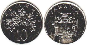 монета Ямайка 10 центов 1990