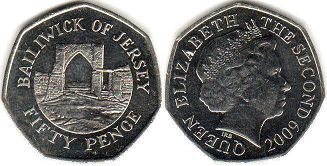 монета Джерси 50 пенсов 2009
