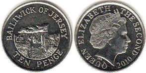 монета Джерси 10 пенсов 2010