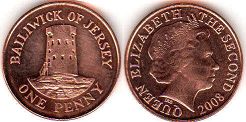 монета Джерси 1 пенни 2008