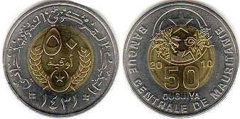 монета Мавритания 50 угий 2010