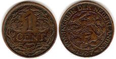 монета Нидерланды 1 цент 1927