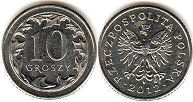 монета Польша 10 грошей 2009