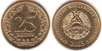 монета Приднестровье 25 копеек 2005