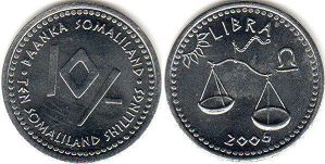 монета Сомалиленд 10 шиллингов 2006