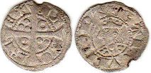монета Барселона динеро 1213-1276