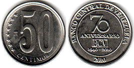 монета Венесуэла 50 сентимо 2010