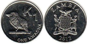 монета Замбия 1 квача 2012