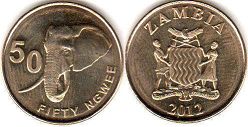 монета Замбия 50 нгве 2012