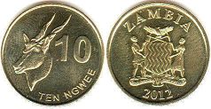 монета Замбия 10 нгве 2012