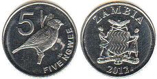 монета Замбия 5 нгве 2012