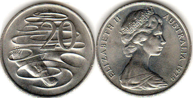 Австралия монета 20 центов 1979 Elizabeth II