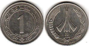 монета Алжир 1 динар 25 1987-1962