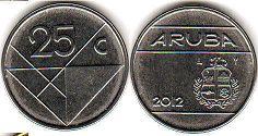 монета Аруба 25 центов 2012