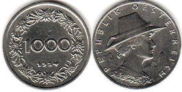 монета Австрия 1000 крон 1924