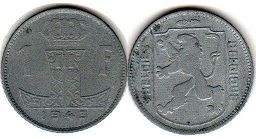 монета Бельгия 1 франк 1943