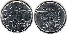 монета Бразилия 500 крузейро 1992