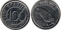 монета Бразилия 100 крузейро 1992