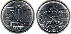 монета Бразилия 50 сентаво 1989