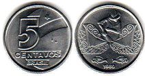 монета Бразилия 5 сентаво 1989