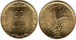 монета Бирма 10 пья 1983
