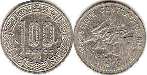 монета Центральноафриканская Республика 100 франков 1988