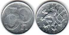 монета Чехия 50 геллеров 1993