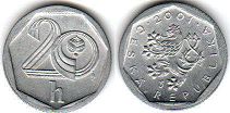 монета Чехия 20 геллеров 2001