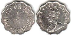 монета Кипр 1/2 пиастра 1934