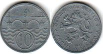 монета Богемия и Моравия 10 геллеров 1941