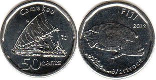 монета Фиджи 50 центов 2012