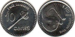 монета Фиджи 10 центов 2012