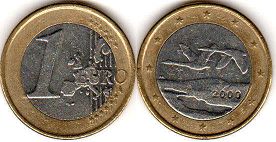 монета Финляндия 1 евро 2000