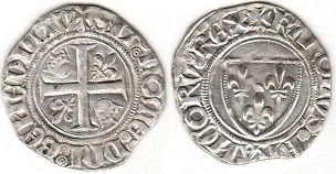 монета Франция бланка 1380-1422