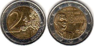 монета Франция 2 евро 2010