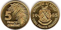 монета Гвинея 5 франков 1985
