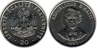 монета Гаити 20 сантимов 1995