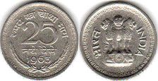 монета Индия 25 пайсов 1963