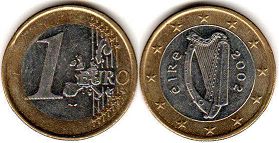 монета Ирландия 1 евро 2002