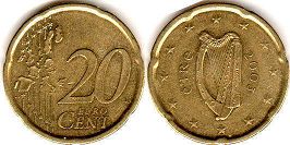 монета Ирландия 20 евро центов 2003