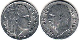монета Италия 20 чентизими 1940