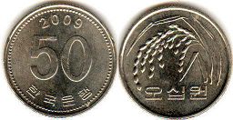 монета Южная Корея 50 вон 2009