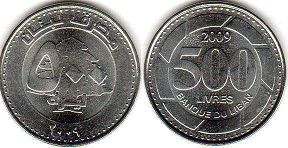 монета Ливан 500 ливров 2009