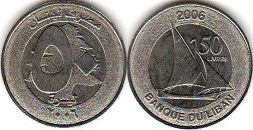 монета Ливан 50 ливров 2006