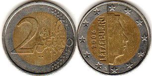 монета Люксембург 2 евро 2006