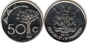 монета Намибия 50 центов 2010