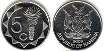 монета Намибия 5 центов 2009