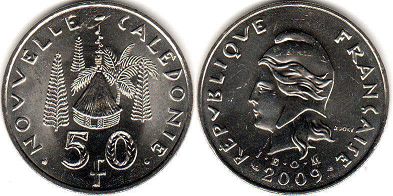 монета Новая Каледония 50 франков 2009
